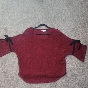 Notations Red Sweater with Black Ties
